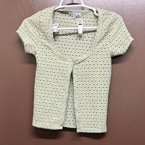 Poof! New York Sage Eyelet Cardigan